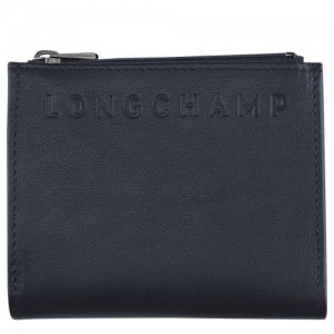 Longchamp 3D Compact wallet Midnight Blue | EFHJQ-2906