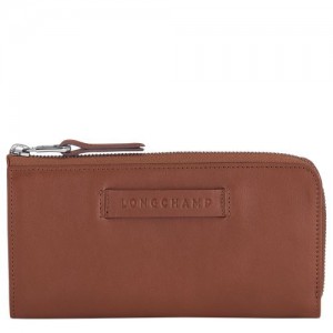 Longchamp 3D Long wallet with zip around Cognac | QVBXY-6083