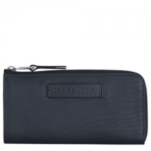 Longchamp 3D Long wallet with zip around Midnight Blue | IFMJU-4972