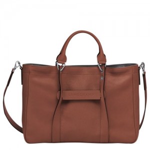 Longchamp 3D Top handle bag M Cognac | GPDJE-7134