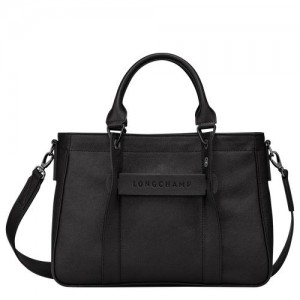 Longchamp 3D Top handle bag S Black | JEUHG-3865