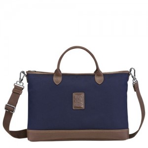 Longchamp Boxford Briefcase S Blue | KXFYO-8195