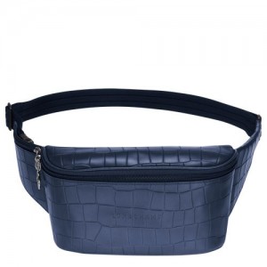 Longchamp Croco Block Belt bag Navy | VOQZC-9631