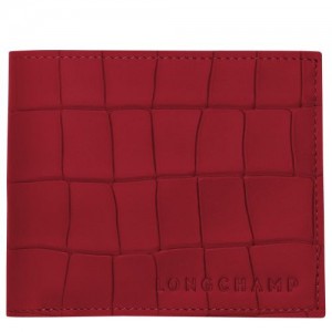 Longchamp Croco Block Wallet Red | ERCBV-7041