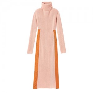 Longchamp Knitted long dress Pale Pink | XONGL-5640