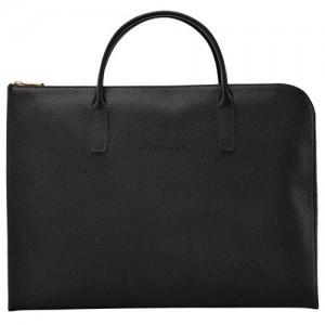 Longchamp Le Foulonne Briefcase S Black | KIFEM-8075