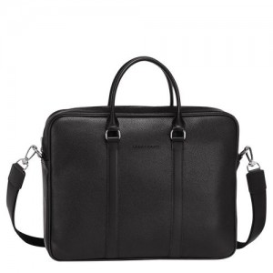 Longchamp Le Foulonne Briefcase S Black | LOIVH-5912