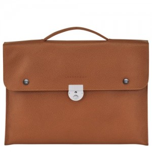 Longchamp Le Foulonne Briefcase S Caramel | AIGTQ-0543