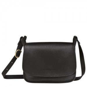 Longchamp Le Foulonne Crossbody bag M Black | QCLMJ-7046