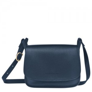 Longchamp Le Foulonne Crossbody bag M Navy | LQHEG-4893