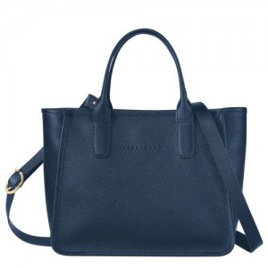 Longchamp Le Foulonne Handle bag Navy | VCXQT-8346