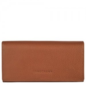 Longchamp Le Foulonne Long continental wallet Caramel | LCTPV-1096