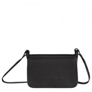 Longchamp Le Foulonne On Chain Wallet on chain Black | XKDPF-3479