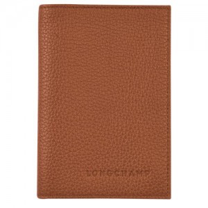 Longchamp Le Foulonne Passport cover Caramel | YGHRE-4756