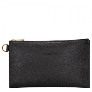 Longchamp Le Foulonne Pouch Black | KIRQH-5017