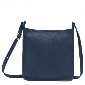 Longchamp Le Foulonne Zipped crossbody bag L Navy | ESHPD-7483