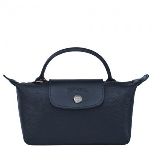 Longchamp Le Pliage City Pouch with handle Navy | ZFCJD-0719