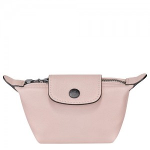 Longchamp Le Pliage Cuir Coin purse Pale Pink | JIKMU-4057