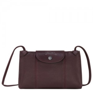 Longchamp Le Pliage Cuir Crossbody bag Burgundy | CUEVZ-8213