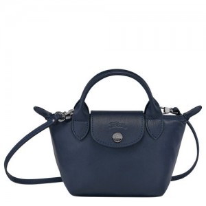 Longchamp Le Pliage Cuir Crossbody bag Navy | QFBZY-6380