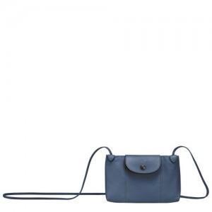 Longchamp Le Pliage Cuir Crossbody bag Pilot Blue | RYBLC-8213