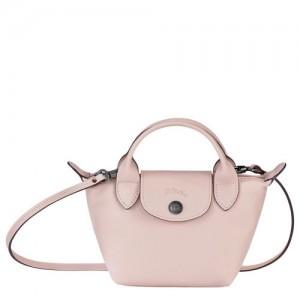 Longchamp Le Pliage Cuir Crossbody bag Pale Pink | IUCPV-2019