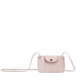 Longchamp Le Pliage Cuir Crossbody bag Pale Pink | KGCOE-4307