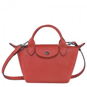 Longchamp Le Pliage Cuir Top handle bag XS Terracotta | WHEBA-5864