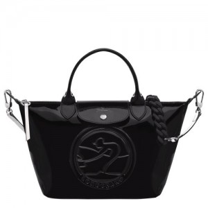 Longchamp Le Pliage Cuir Top handle bag S Black | DAOGS-8953