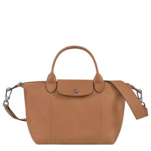 Longchamp Le Pliage Cuir Top handle bag S Hazelnut | JFBIC-9218