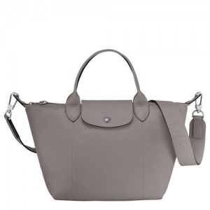 Longchamp Le Pliage Cuir Top handle bag S Turtledove | NETYR-3759