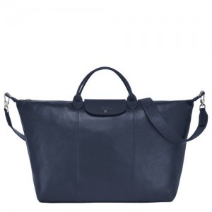 Longchamp Le Pliage Cuir Travel bag L Navy | GUISE-8514