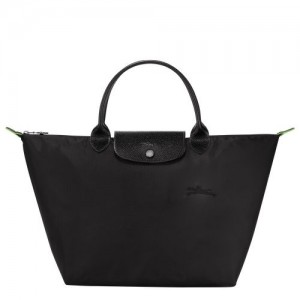 Longchamp Le Pliage Green Top handle bag M Black | SKWIM-0351