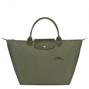 Longchamp Le Pliage Green Top handle bag M Forest | CPOBU-2361