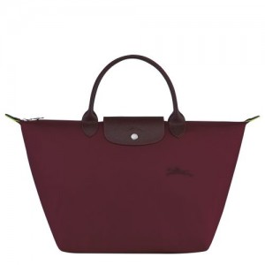 Longchamp Le Pliage Green Top handle bag M Burgundy | PACGY-0598