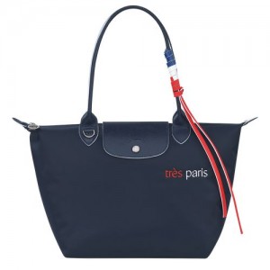 Longchamp Le Pliage Tres Paris Shopping bag S Navy | HSWDX-5627