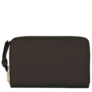 Longchamp Mailbox Compact wallet Ebony | NRYBO-6871