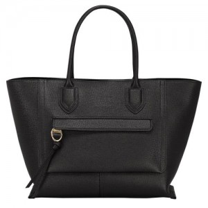 Longchamp Mailbox Top handle bag L Black | XMOUA-7684