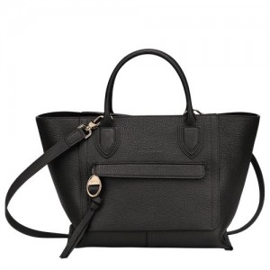 Longchamp Mailbox Top handle bag M Black | JIXCZ-0561