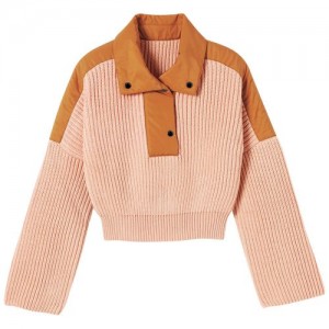 Longchamp Mesh and Nylon sweater Pale Pink | HMTGK-9136