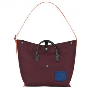 Longchamp Roseau Essential Top handle bag XL Burgundy | PRHVA-9641