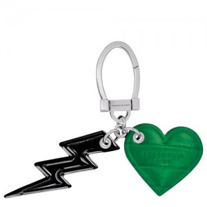 Longchamp Roseau Ladie's Key rings Black/Green | FVRAN-0537