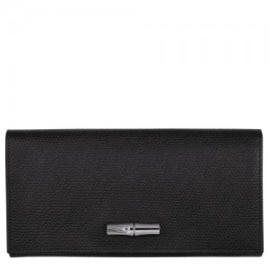 Longchamp Roseau Long continental wallet Black | SBYQC-5140