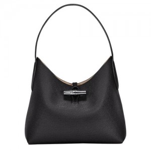 Longchamp Roseau Shoulder bag M Black | XBRLP-8027