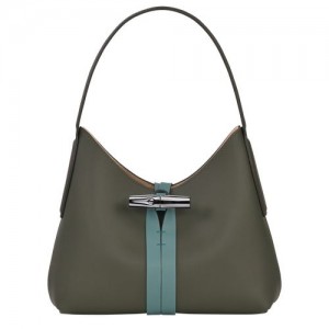 Longchamp Roseau Shoulder bag XS Khaki/Cypress | ELANF-6038