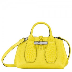 Longchamp Roseau Top handle bag XS Lemon | ECNMD-7213