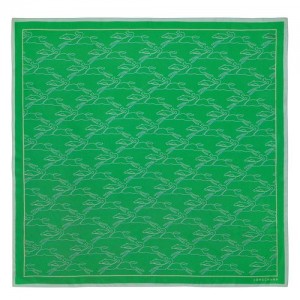 Longchamp Silk scarf 70 Green | AIPJX-3702