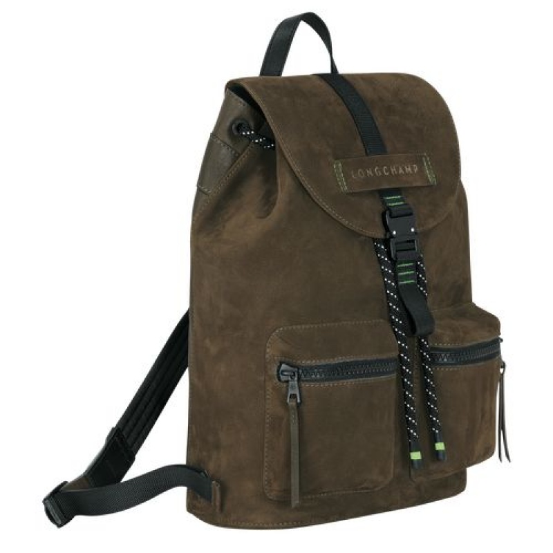 Longchamp 3D Backpack M Khaki | PJVYC-7623