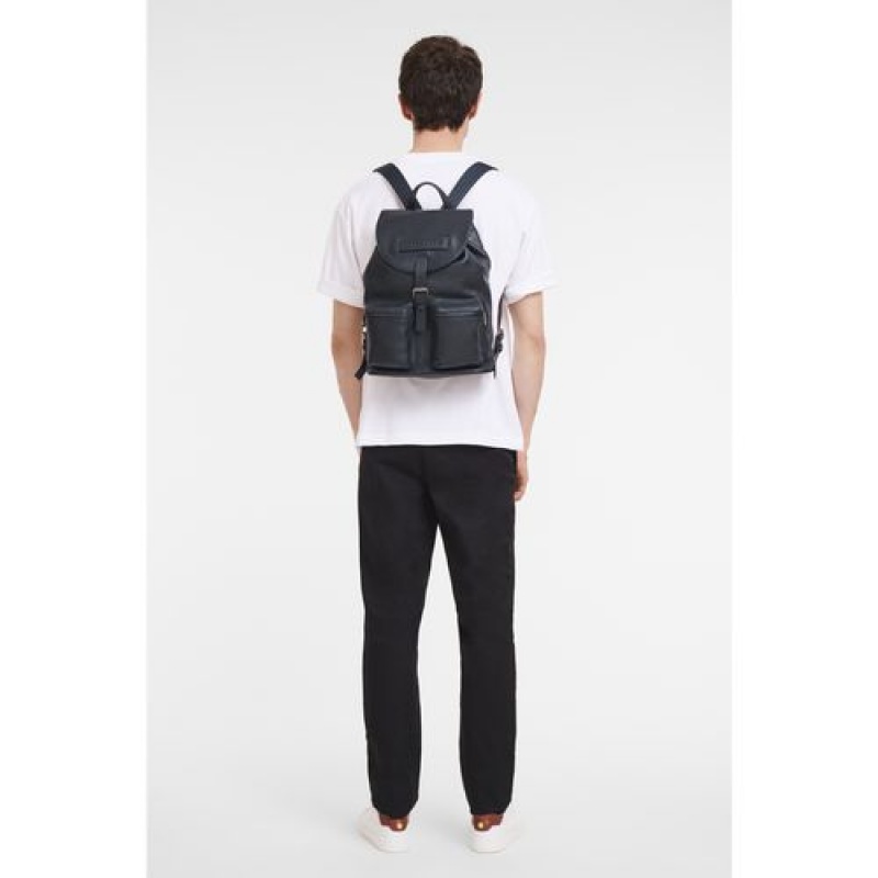 Longchamp 3D Backpack M Midnight Blue | GWNYO-9832