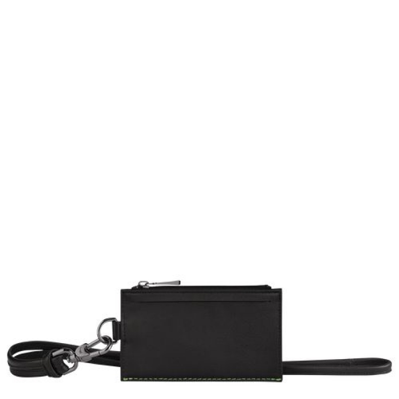 Longchamp 3D Coin purse with necklace Black | ELDCU-1249